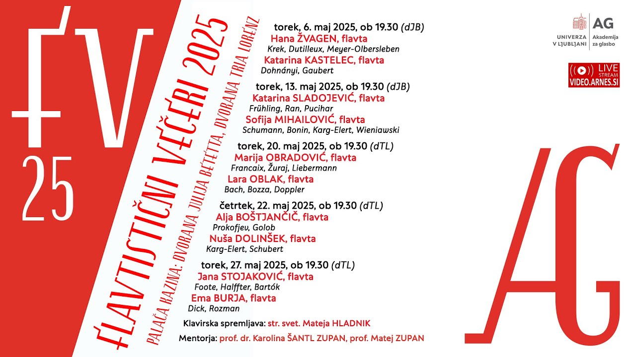 [UL AG] Flavtistični večeri 2025: Katarina SLADOJEVIĆ, flavta (13. 5. 2025) – 4K
