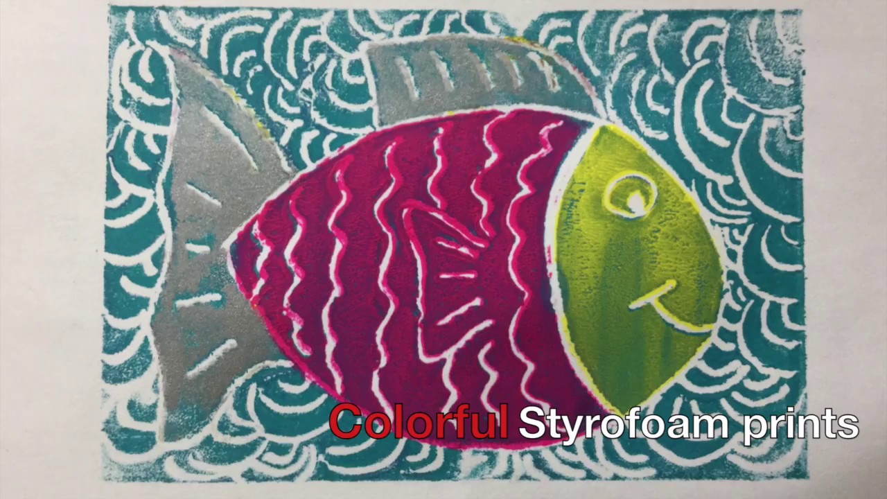 Colorful Styrofoam Block Prints