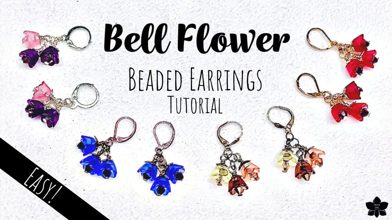 Easy DIY Bell Flower Beaded Earrings Tutorial | Beebeecraft