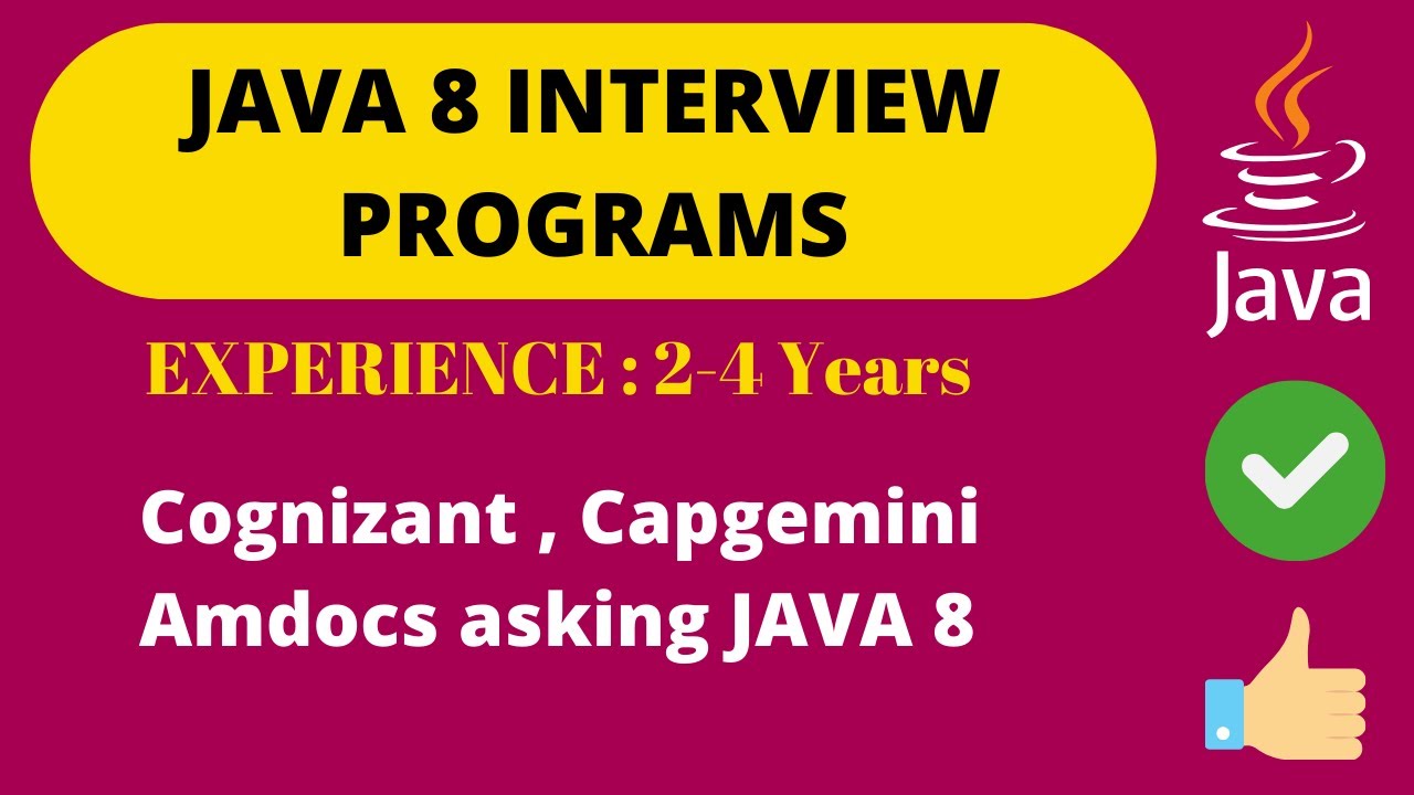 Java 8 Coding Programs | Candidate solved it | Capgemini, Cognizant, and Amdocs