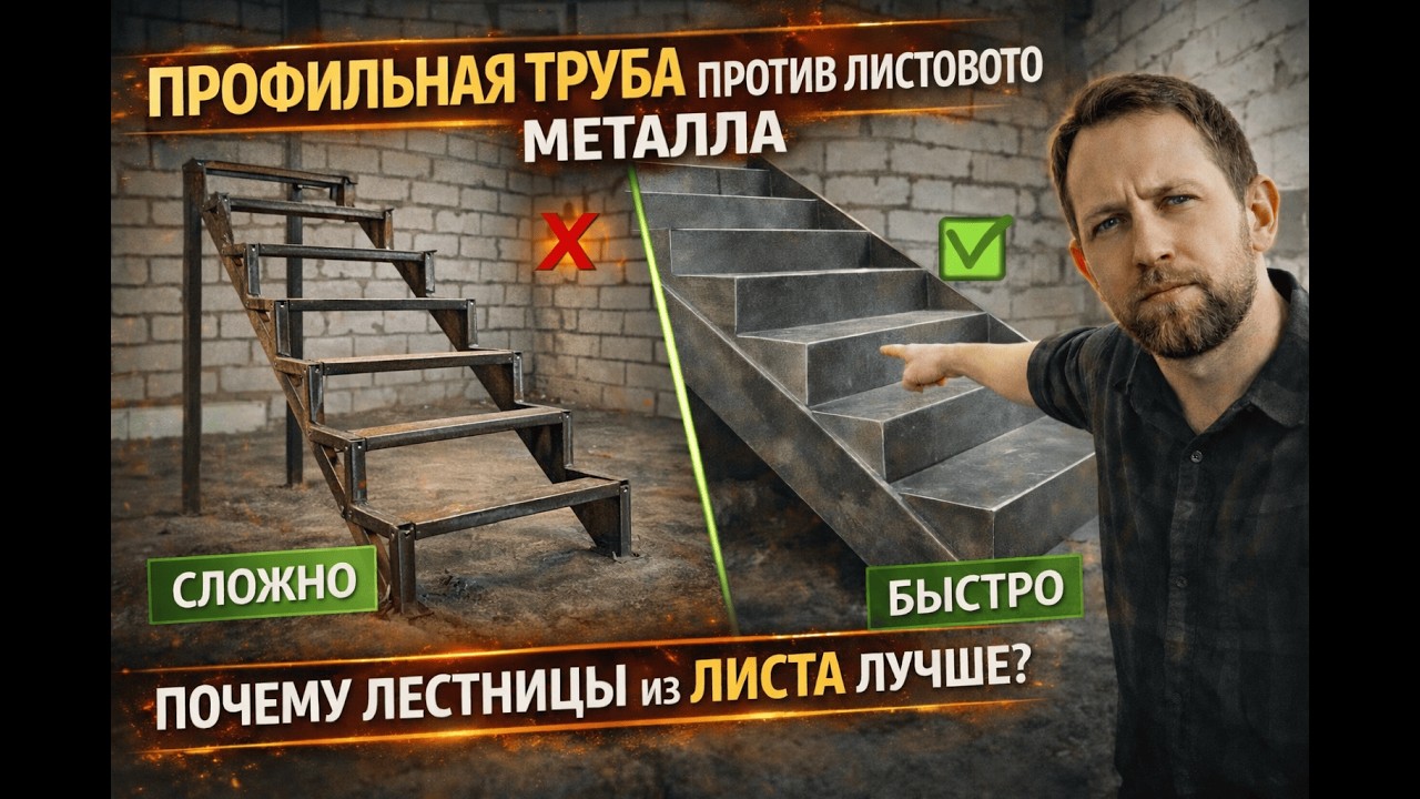Профильная труба или листовой металл? Почему я полностью перешёл на лестницы из листа