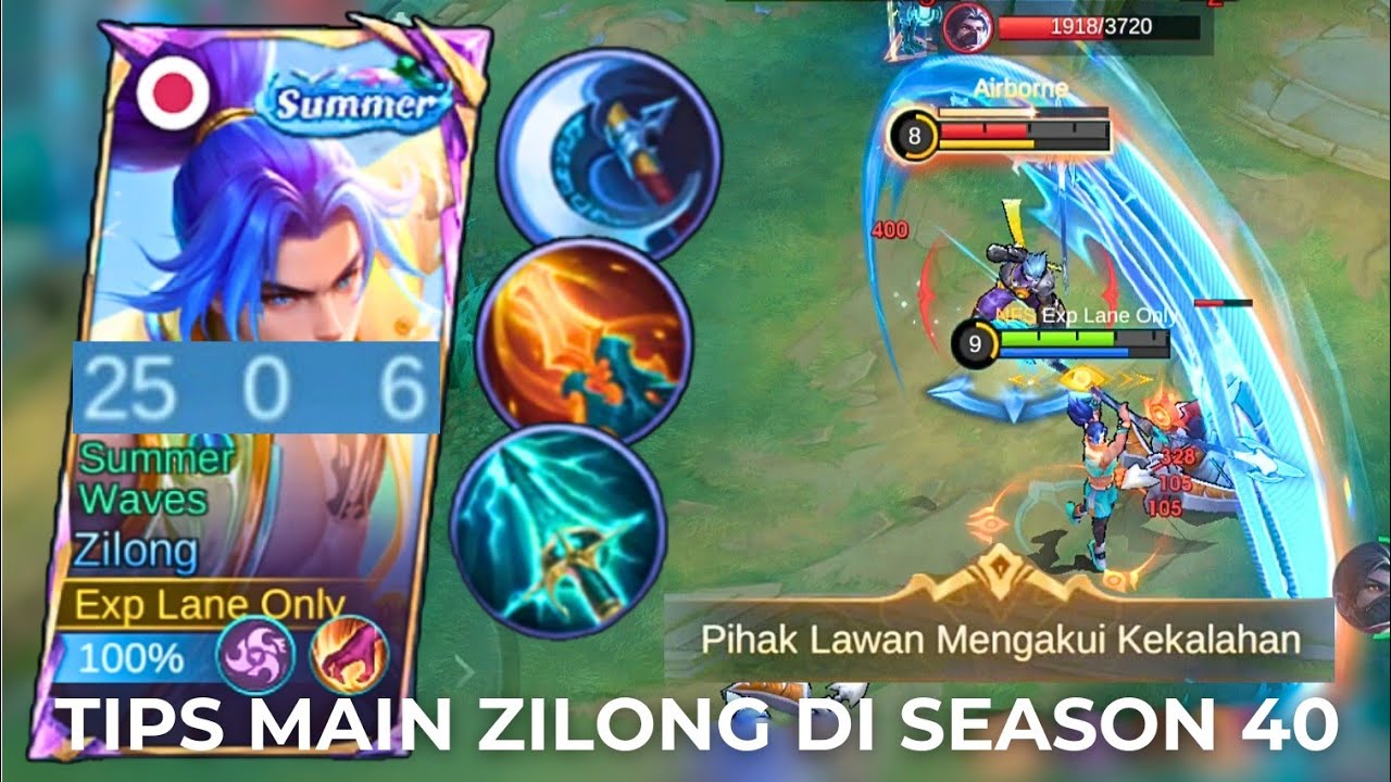 TIPS CARA MAIN ZILONG JUNGLER TANPA MATI DI SEASON 40, UDAH DI PASTIKAN MUSUH AUTO SURREN!!! 😎