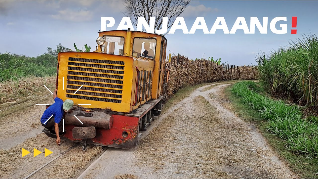 Kereta Tebu Rangkaian Panjang & petugas siaga didepan lokomotif❗️