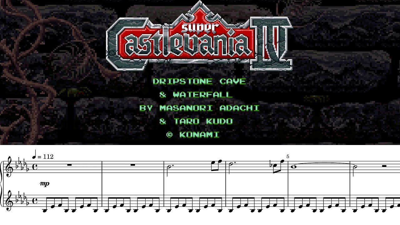 Super Castlevania IV - Dripstone Cave and Waterfall piano cover