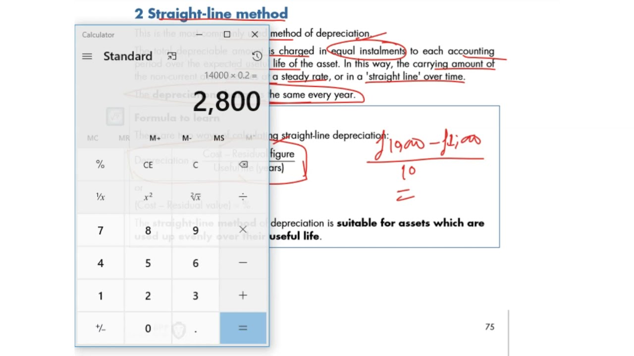 Straight line method of depreciation accounting