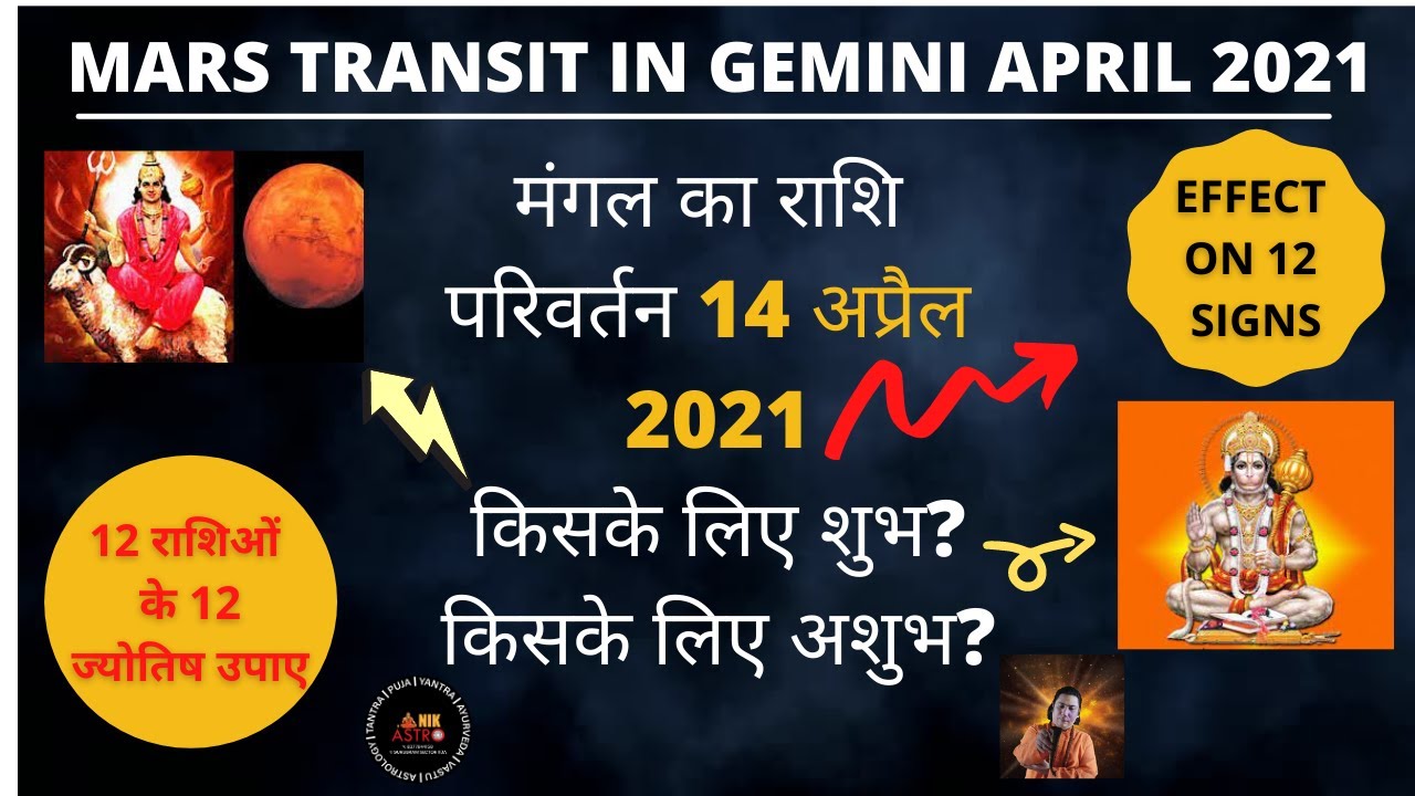 Mars transit gemini 2021 | mars rashi parivartan 2021 | mars transit April 2021 jyotish upaye
