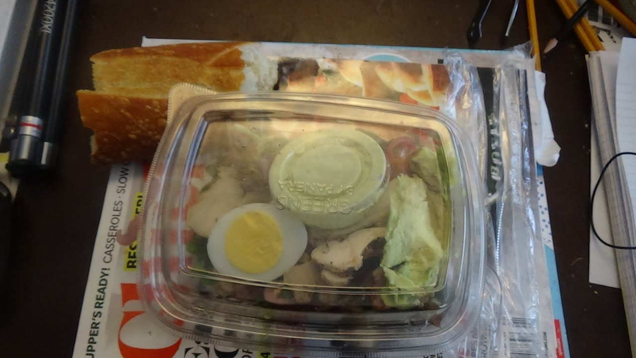 ASMR Eating Panera Bread Green Goddess Cobb Salad With Chicken