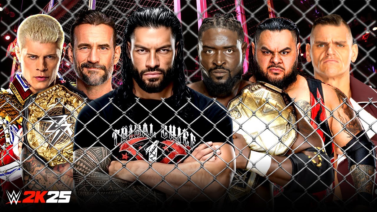 WWE 2K25 Chamber: Роман Рейнс, CM Панк, Коди Роудс, Оба, Феми Бронсон, Рид Гюнтер. Полный матч 05...