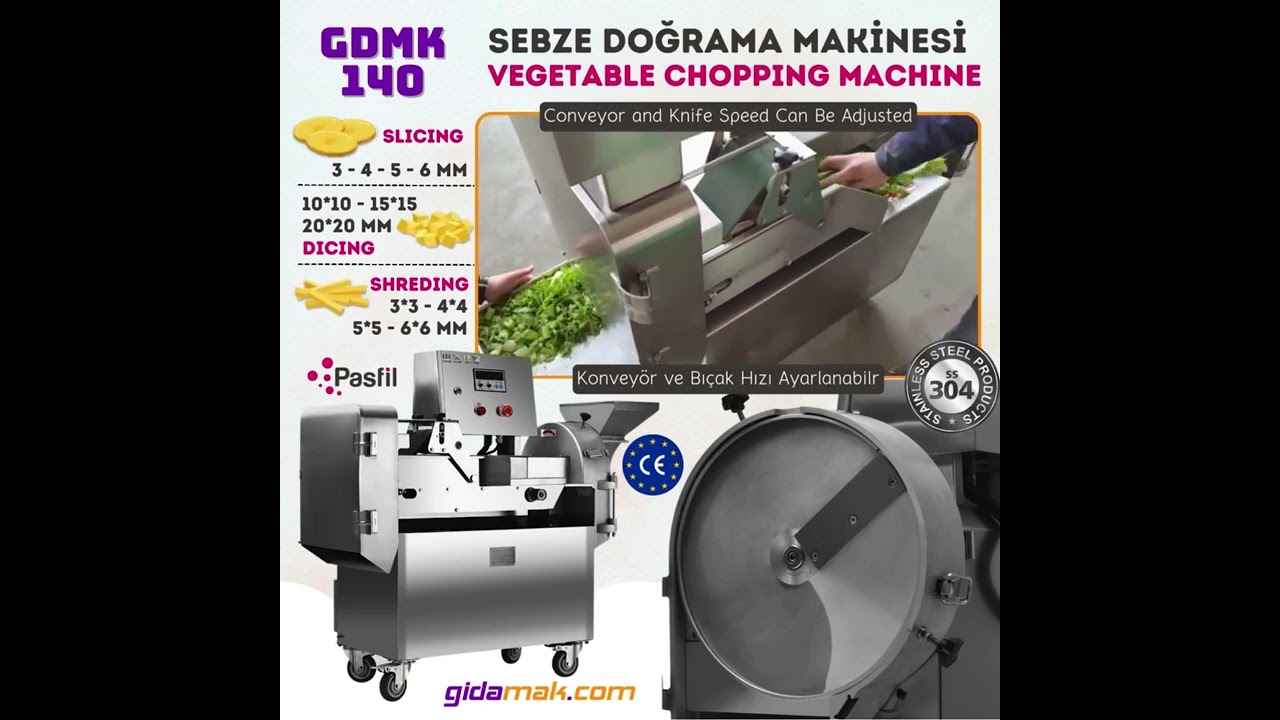 Gdmk 140 Çok Fonksiyonlu Sebze Doğrama Makinesi - Multifunctional Vegetable Chopping Machine