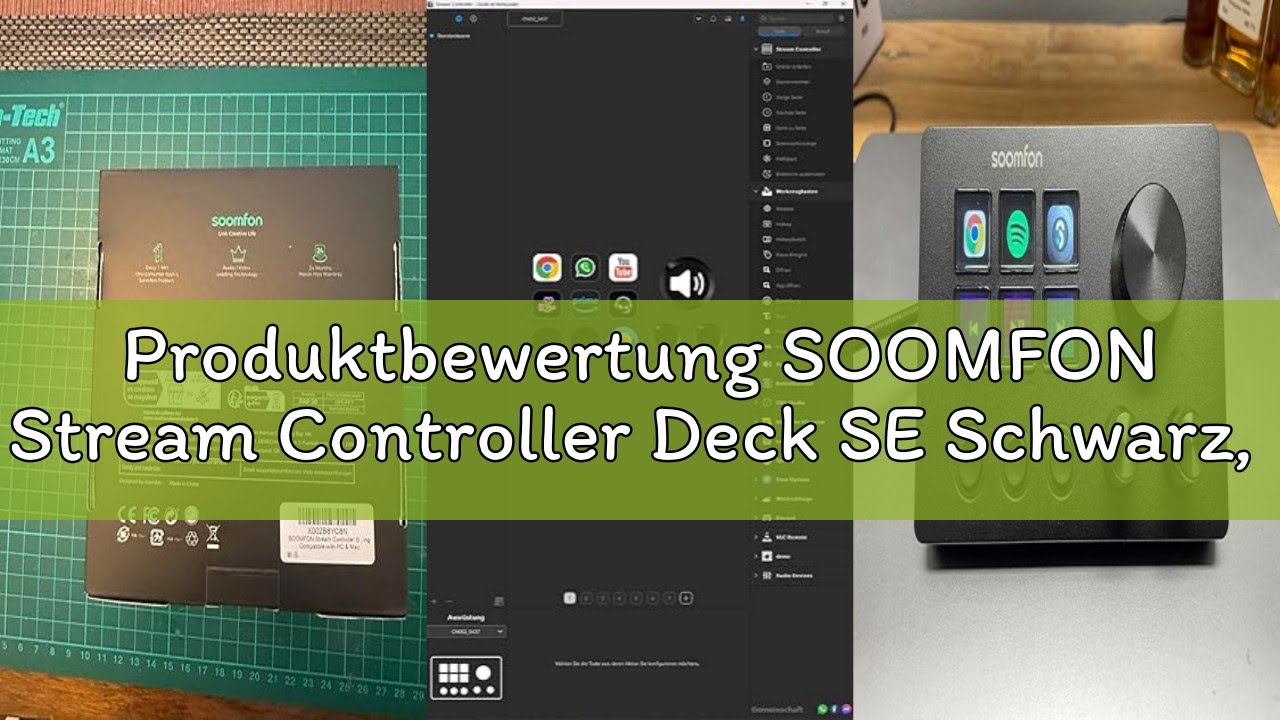 Produktbewertung SOOMFON Stream Controller Deck SE Schwarz, 6 LCD Makrotasten & Drehknöpfe, auslösen