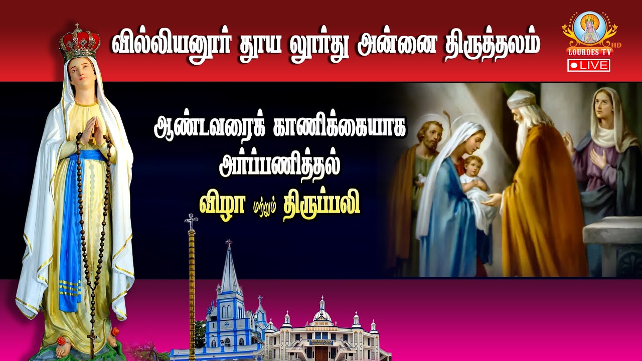 🔴நேரலை 02.02.2026 தூய லூர்து அன்னை திருத்தலம்  ஆண்டவரைக் காணிக்கையாக அர்ப்பணித்தல்விழாதிருப்பலி