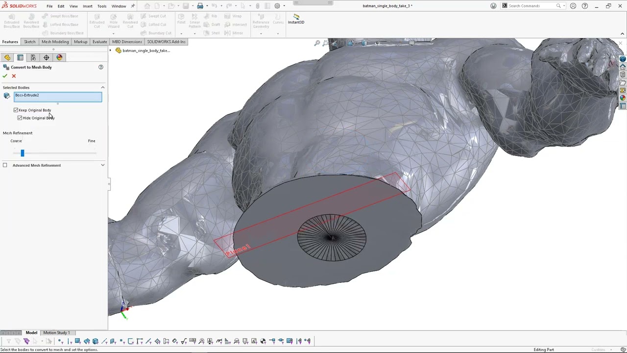 Mesh Modeling in SOLIDWORKS Part 2