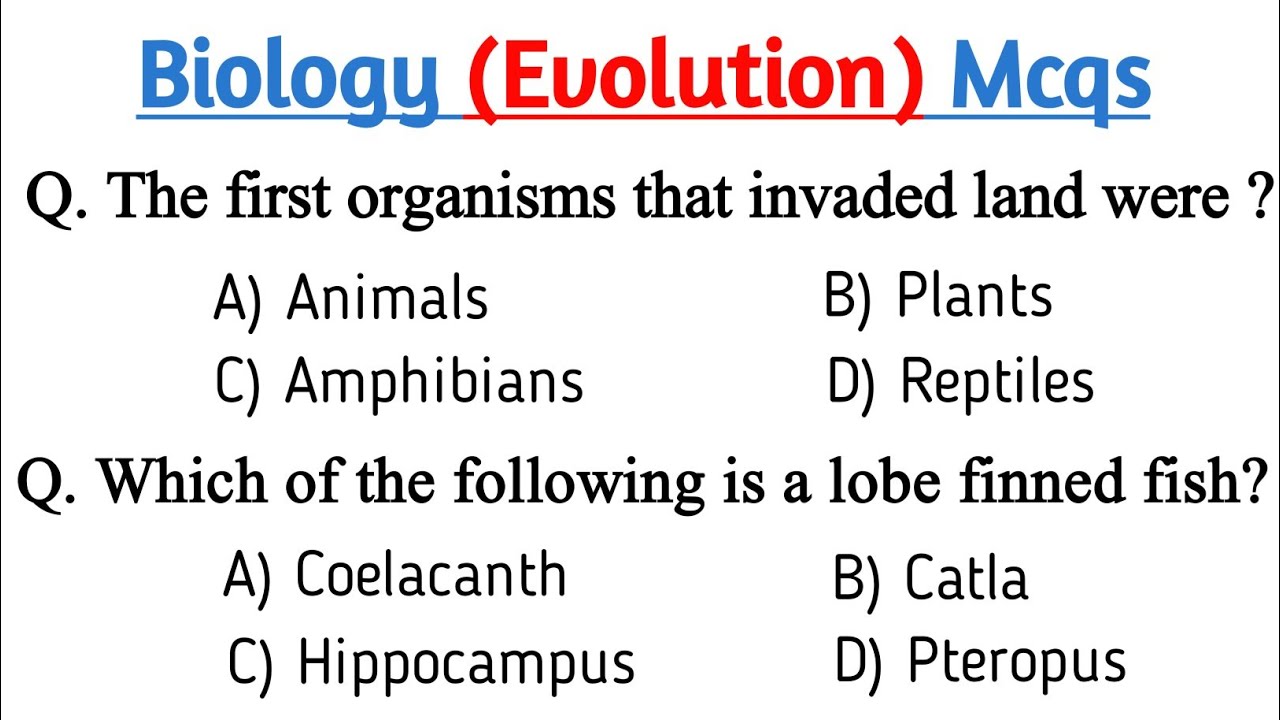 Evolution mcqs | Biology mcqs | Neet biology mcqs | Evolution class 12 biology