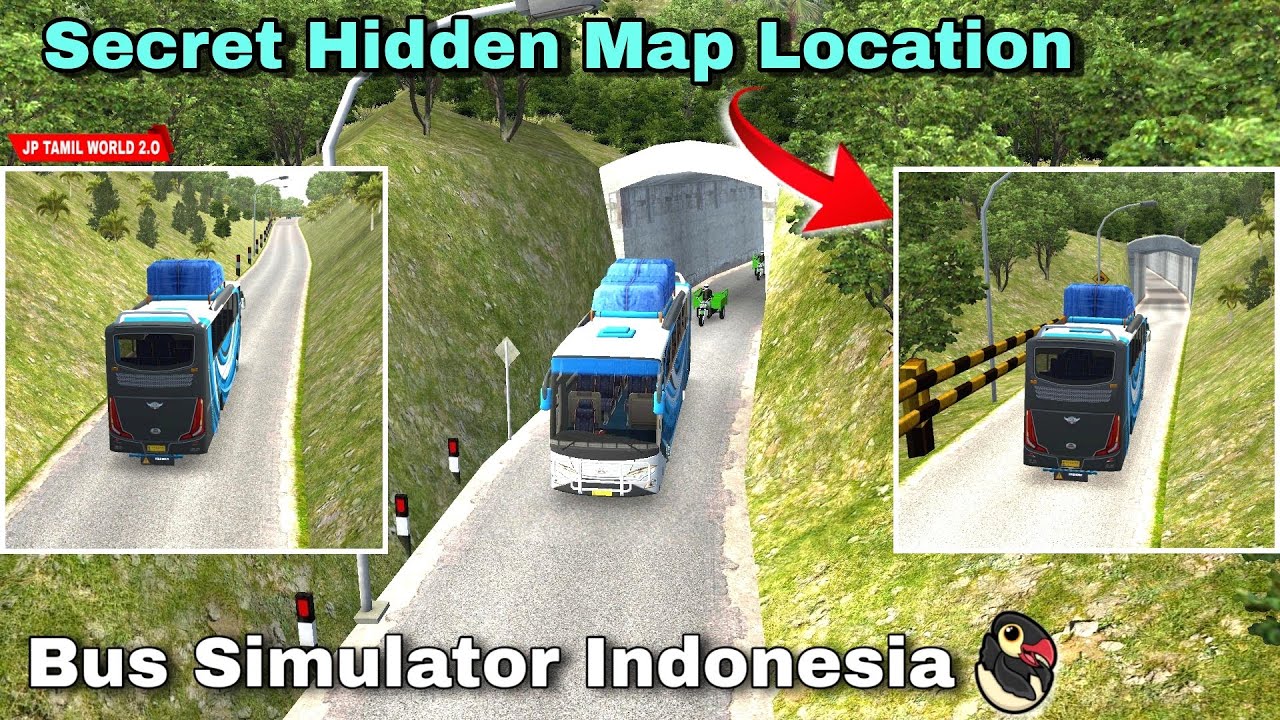 🚌 New Secret Hidden Mountain Tunnel Map Location In Bus Simulator Indonesia ⛰️ Best GamePlay Map