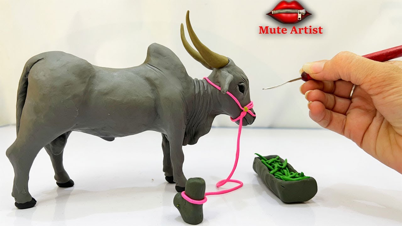 How to Make a Realistic Bull with Clay | Easy DIY Animal Sculpture