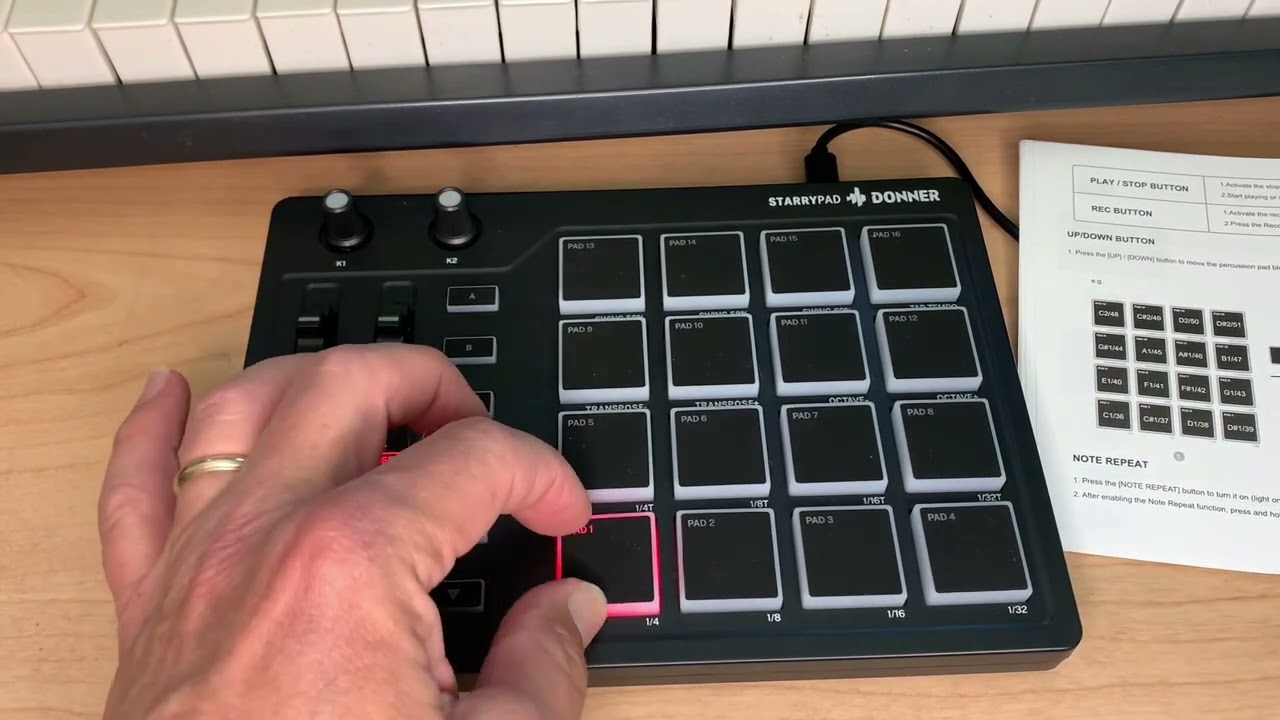 Donner STARRYPAD MIDI Drum Machine Beat Maker Review