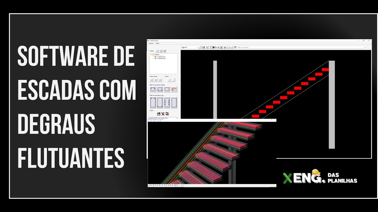SOFTWARE  PARA DIMENSIONAMENTO DE ESCADA COM DEGRAUS FLUTUANTES (WHATSAPP +55 19 996746157)