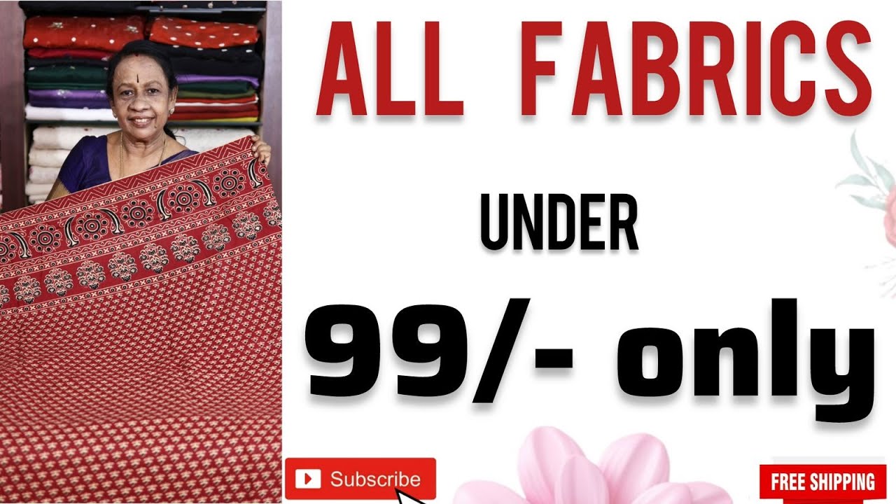 All Fabrics Under Just 99/- Only/ Cotton/Georgette/Semi silk/ Free Shipping */# 437