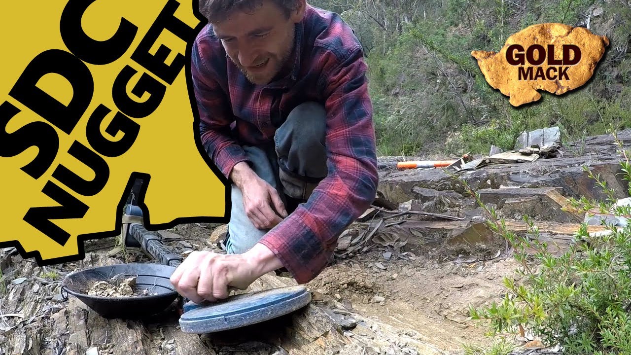 Finding a Gold Nugget on a Creek Bench Metal Detecting with Minelab SDC 2300 Metal Detector