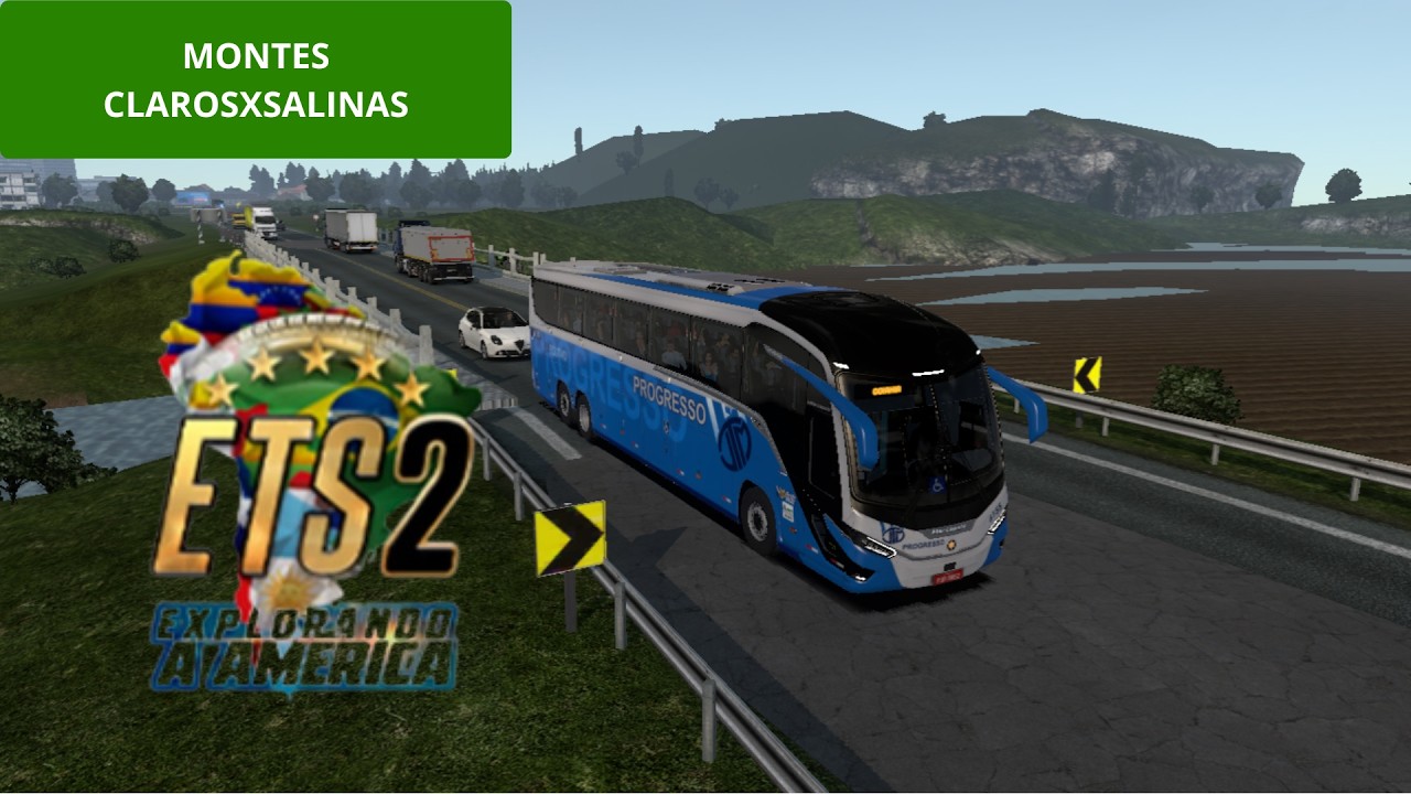 ETS2 MOD BUS VIAÇÃO PROGRESSO #mapaeaa #est2 VIAGEN MONTES CLAROSXSALINAS