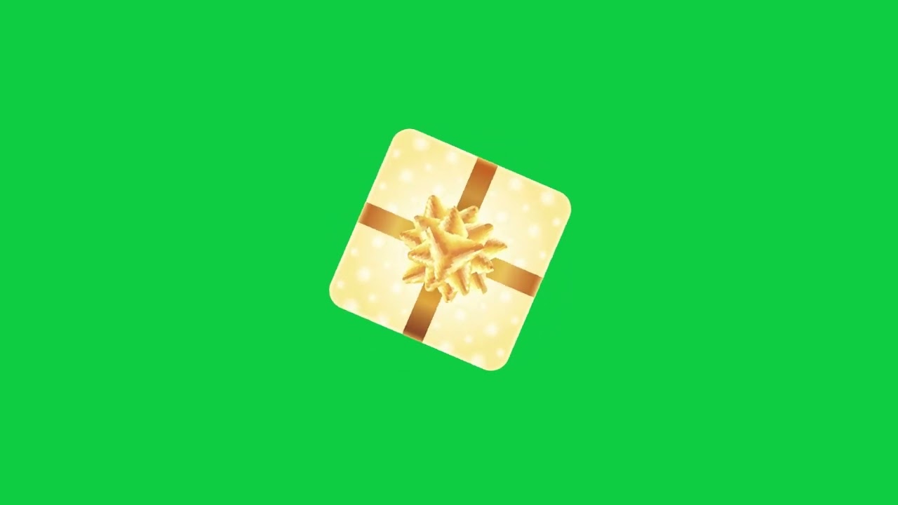 Gold Gift Box Top View Christmas Gift Animation | Green Screen