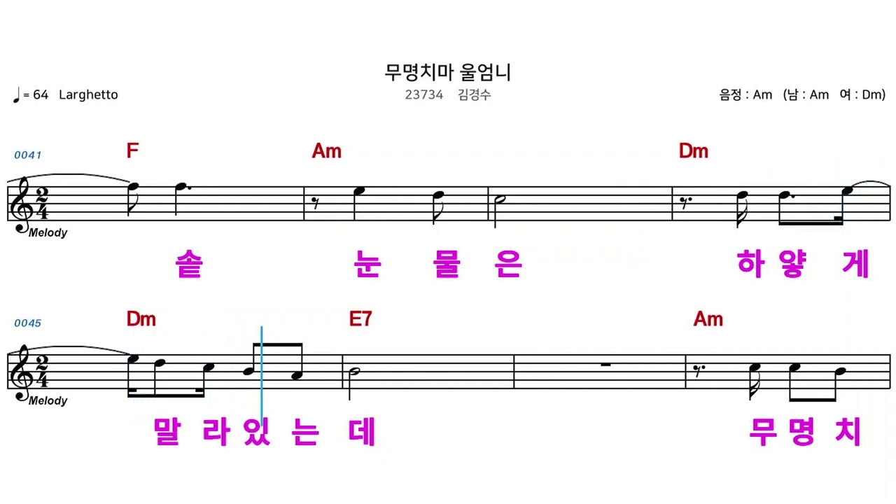 (MR)  23734  무명치마울엄니  - 김경수