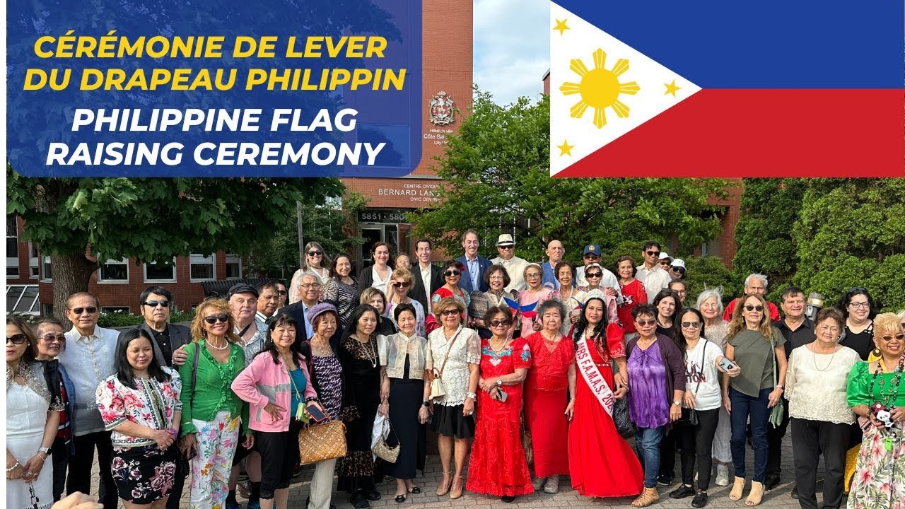 Philippine flag raising event in C&ocirc;te Saint-Luc, Quebec, Canada 2025