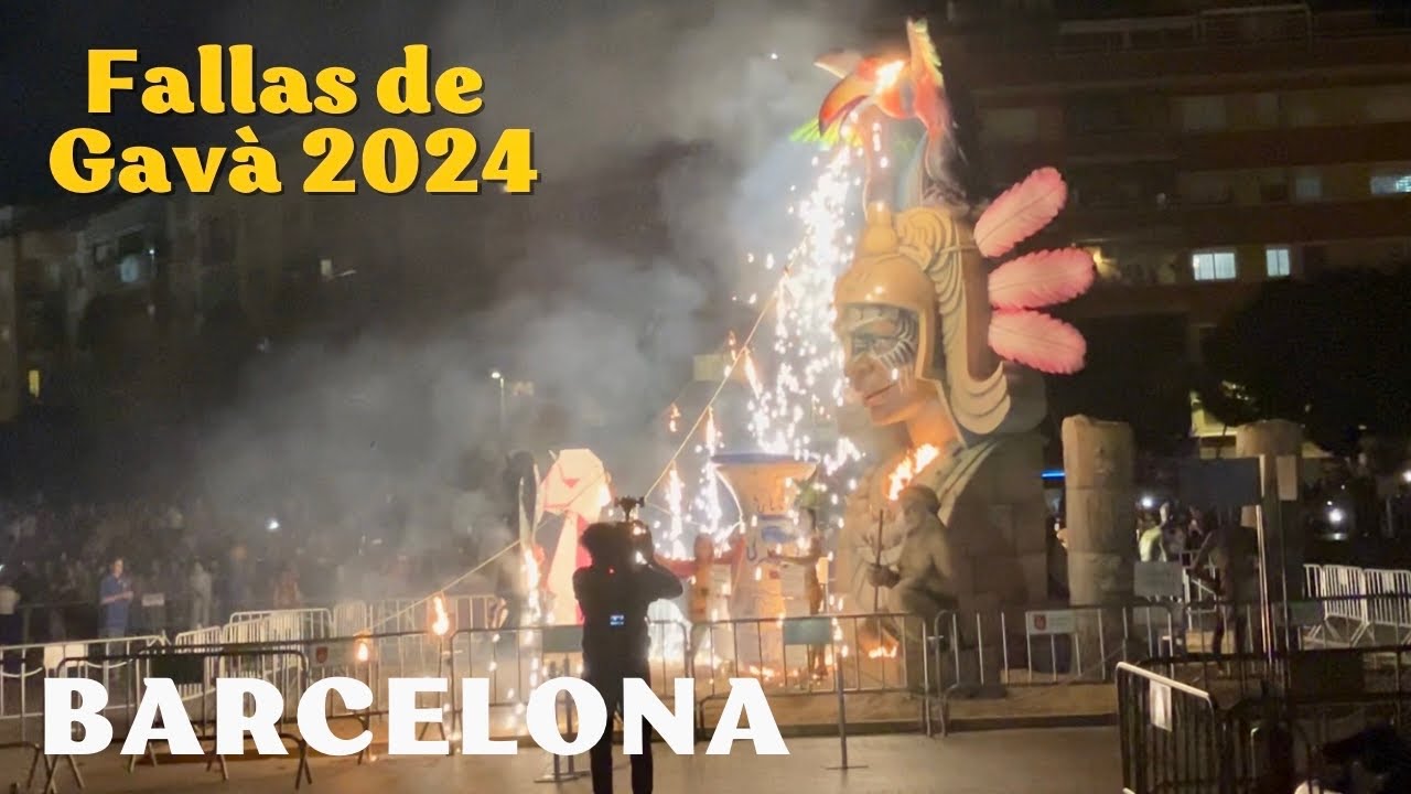 Las Fallas de Gavà 2024 Gran Mascletà i Cremà de Falla | Barcelona, Spain
