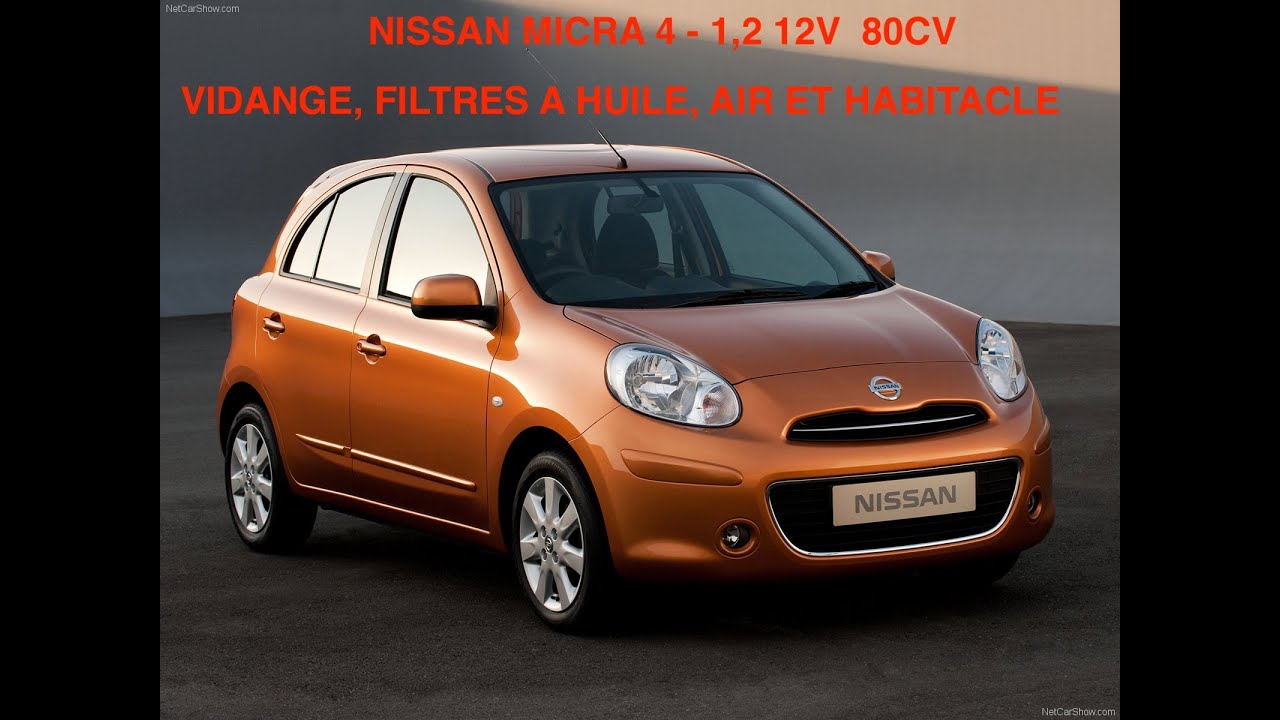 NISSAN MICRA 4 IV 1,2 80CV ESSENCE VIDANGE ET REMPLACEMENT 3 FILTRES OIL CHANGE REPLACEMENT 3 FILTER