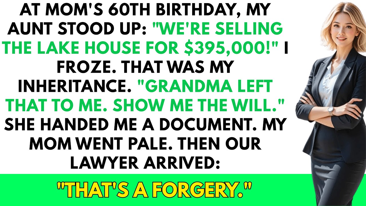 At Mom's birthday, my aunt announced selling the lake house—I said 