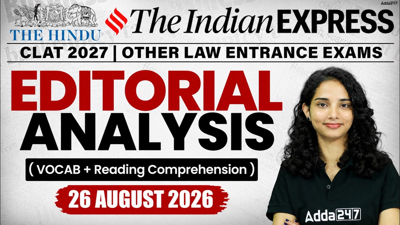 26th August The Hindu and Indian Express Editorials for CLAT 2027 Vocab Mastery | Jashn-e-Azaadi