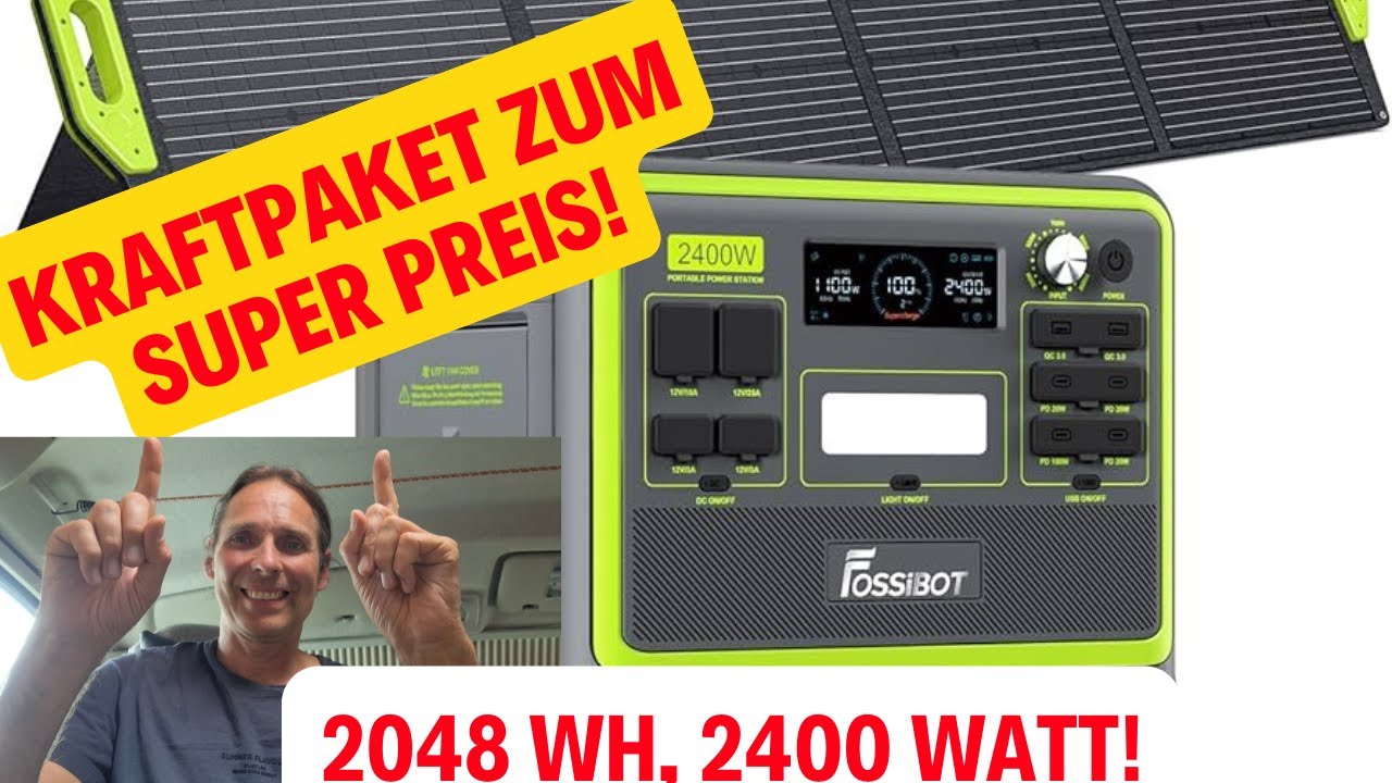 Das Kraftpaket! Die 2 kWh Powerstation F2400 von Fossibot zum Hammerpreis, sehr leise!!