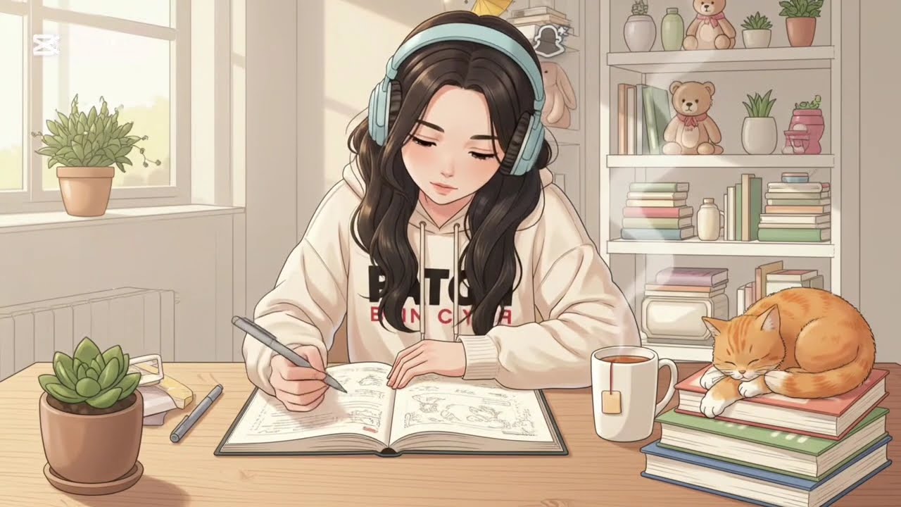 Study with me lofi | Study music | Study_nook🤍 #lofi  #lofimusic #studywithme 
