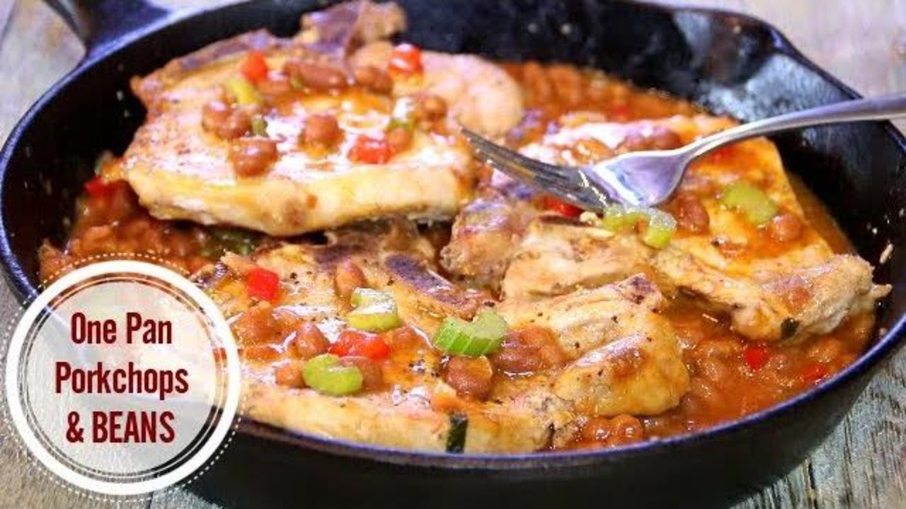 One Pan Pork Chops and Beans in 30 Minutes