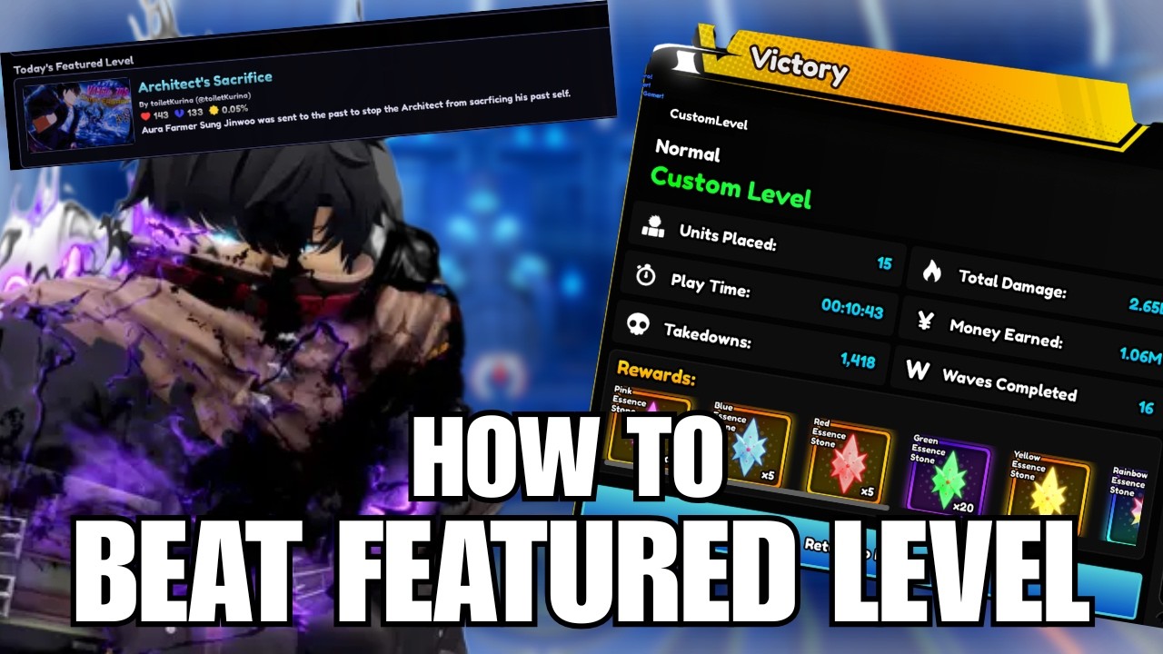 How to beat Todays New Featured Custom level | Anime Vanguards Custom Levels
