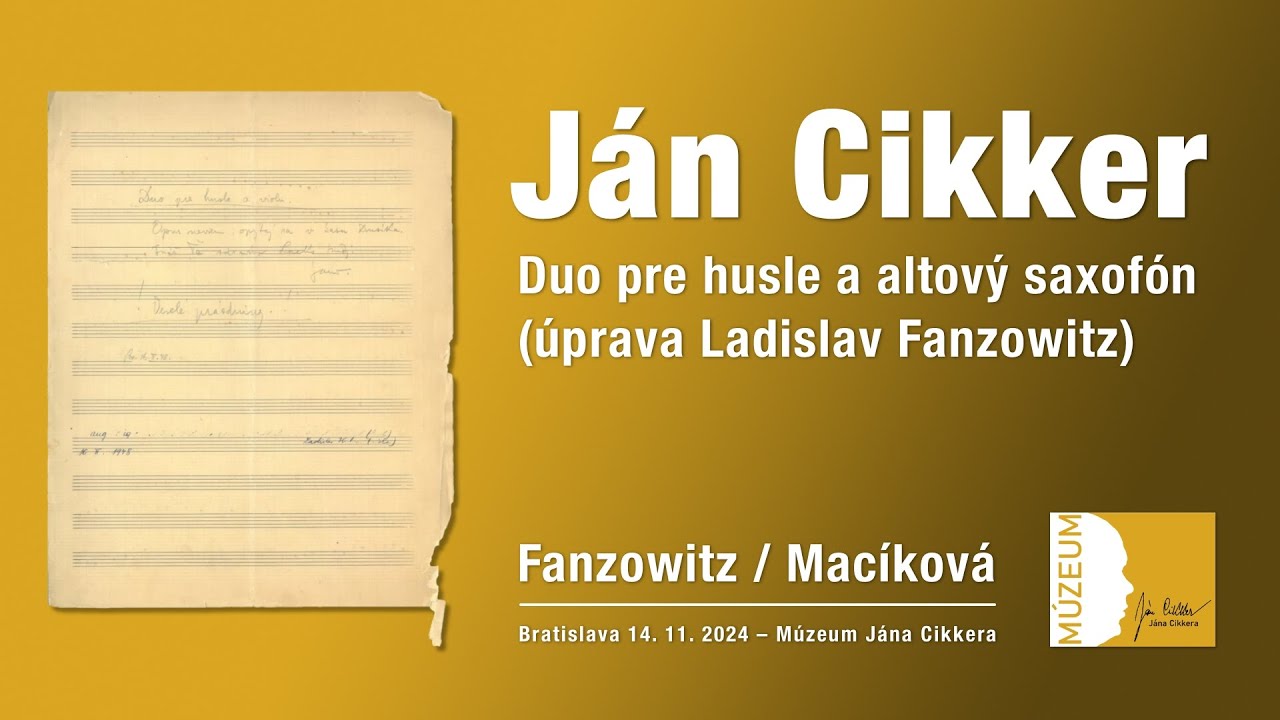 Jan Cikker: Duo for violin and viola (arr. for violin and alto saxophone)