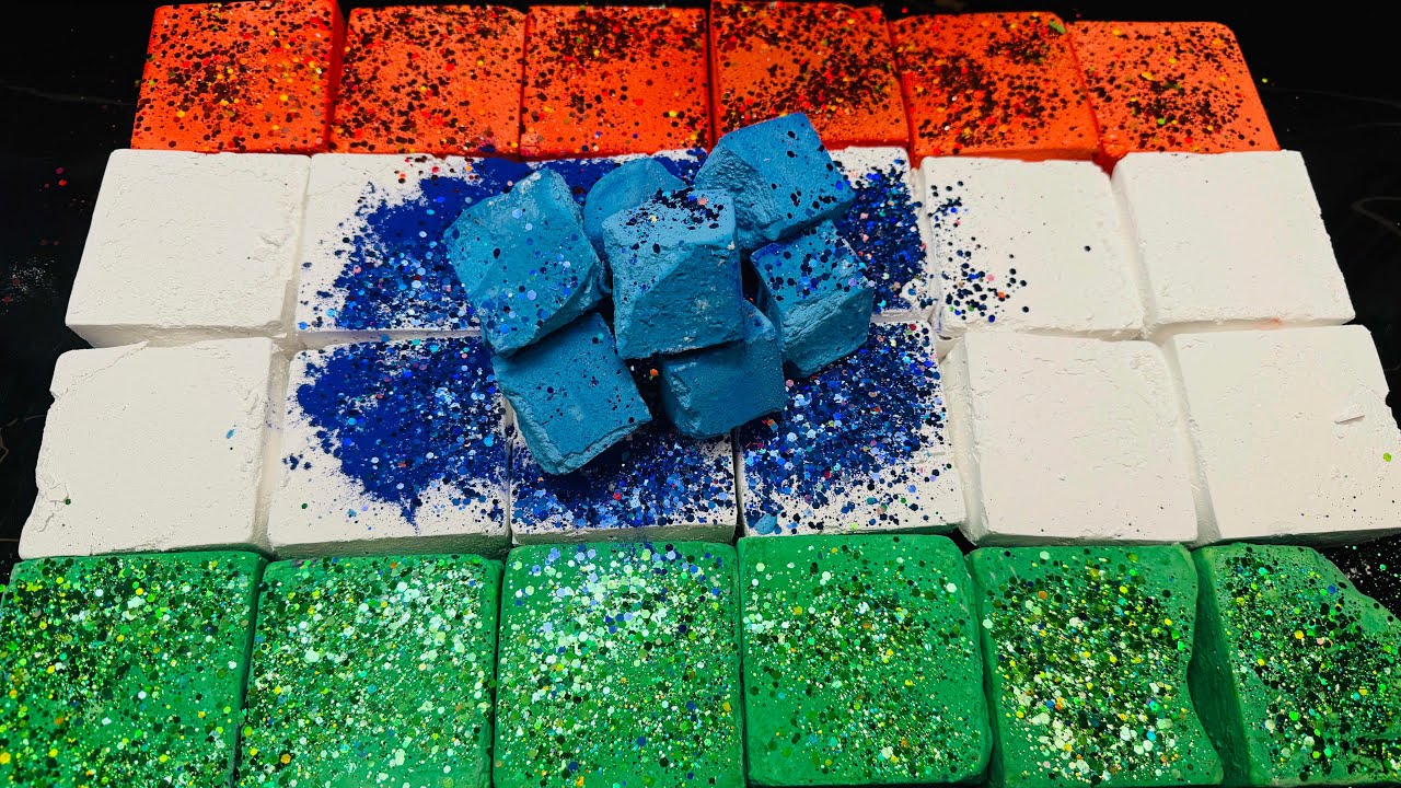 Indian Flag Color Satisfying Chalk ASMR Crush 