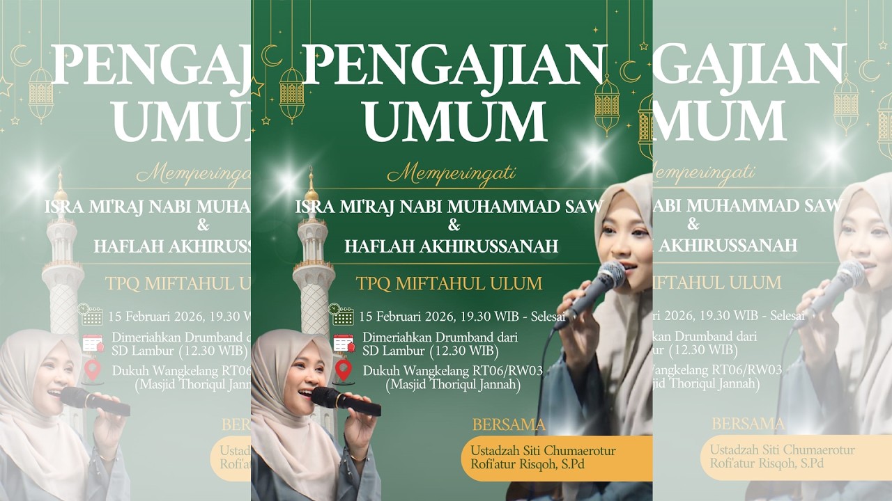 🔴Live Streaming PENGAJIAN AKBAR USTADZAH RIZQOH DI TPQ MIFTAHUL ULUM DK.WANGKELANG - DS.WANGKELANG