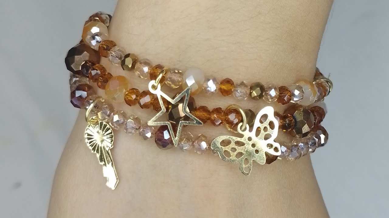 TUTORIAL DE PULSERA TRIPLE CON DIJES 🤎