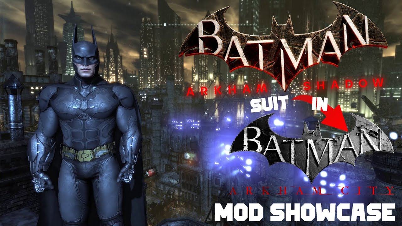 Batman Arkham Shadow Batsuit in Arkham City ! Skin MOD Showcase (Default Arkham Shadow suit)