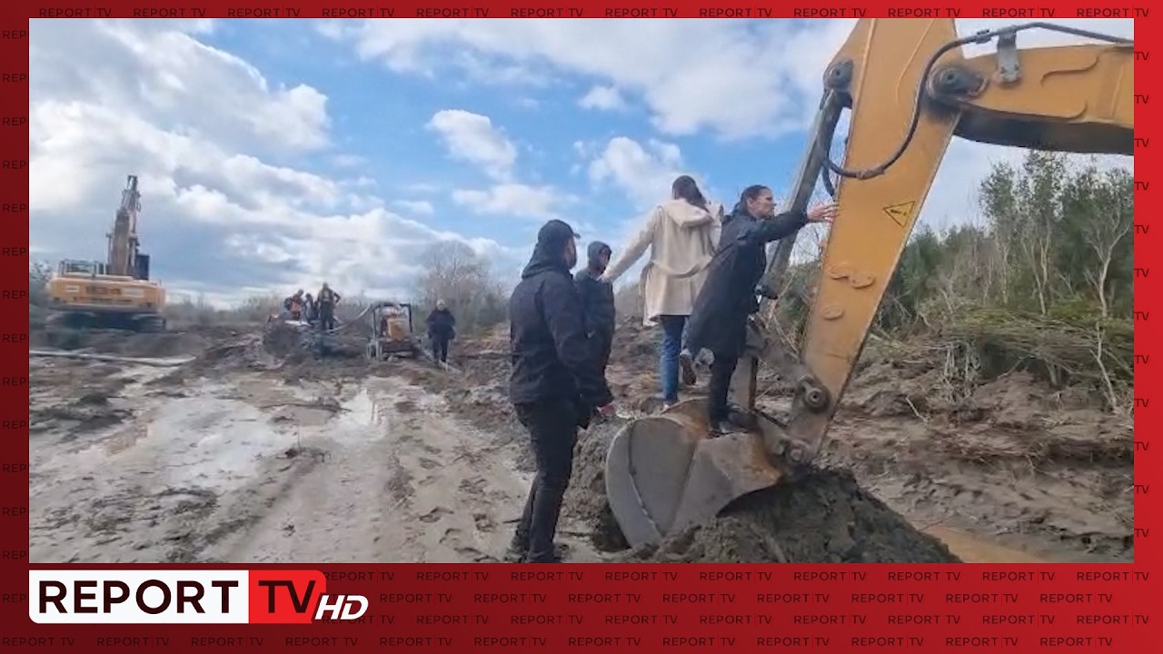 Vijojnë protestat kundër resortit të biznesmenit Bashkim Ulaj në Rrjoll, gratë hipin mbi eskavator!