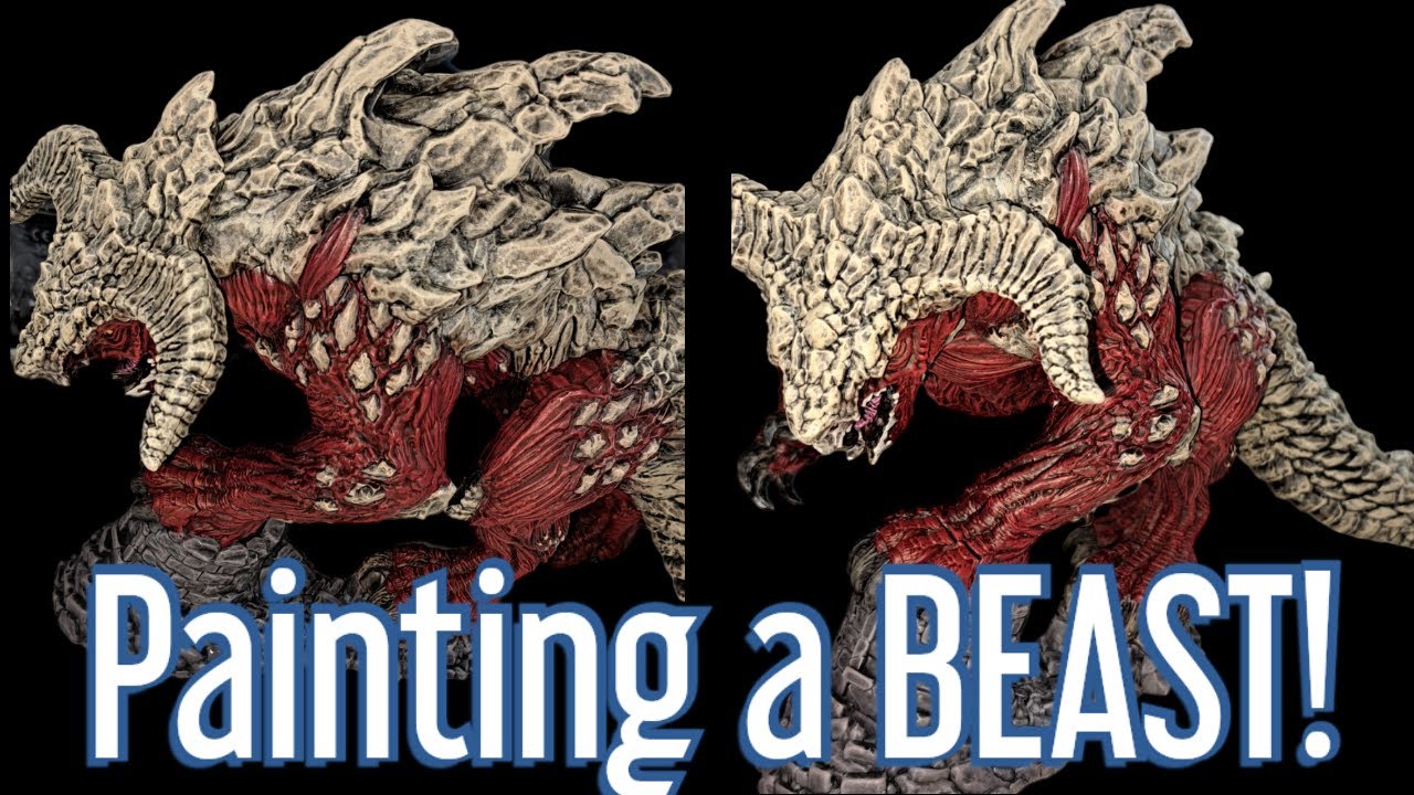 Simple, straightforward way of painting the Tarrasque, dungeons and lasers, archon studios.