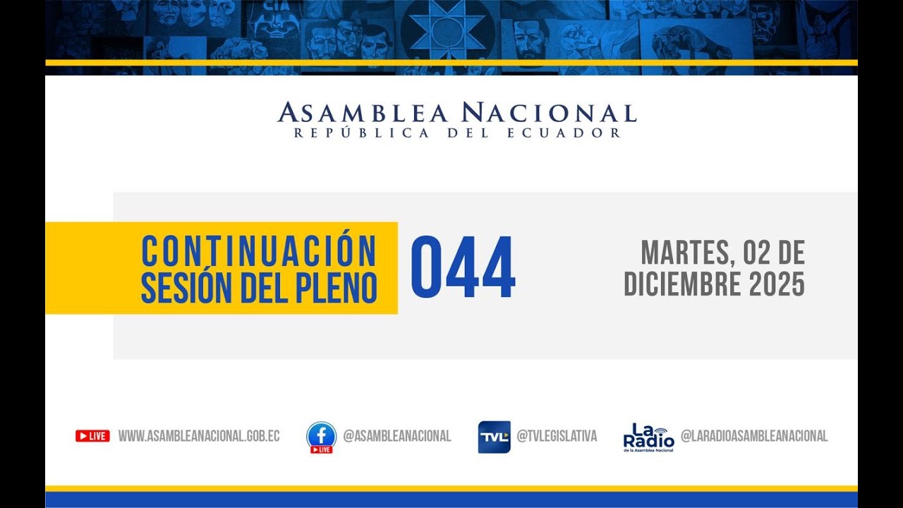 Sesi&oacute;n No. 044-AN-2025-2029 del pleno de la Asamblea Nacional
