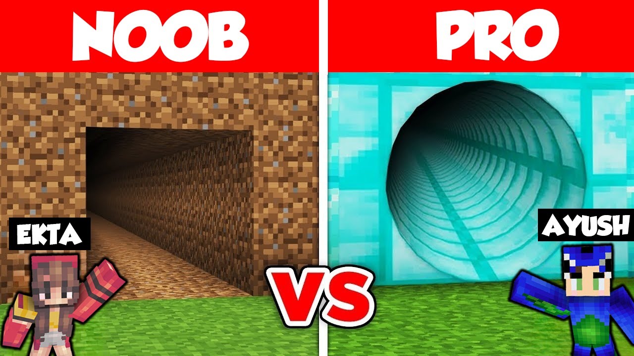 Minecraft NOOB vs PRO: SAFEST TUNNEL HOUSE BUILD CHALLENGE 😱 (Hindi)