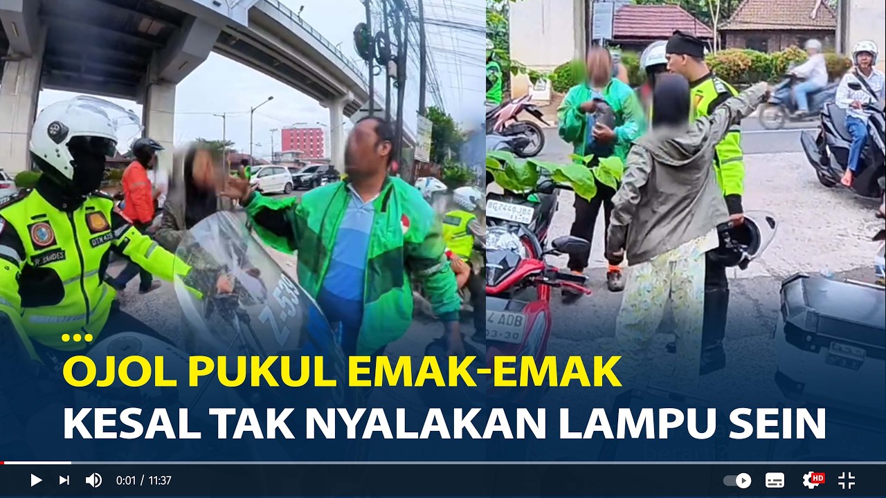 Viral Ojol Pukul Emak-emak Tak Nyalakan Lampu Sein, Ditangkap Polisi