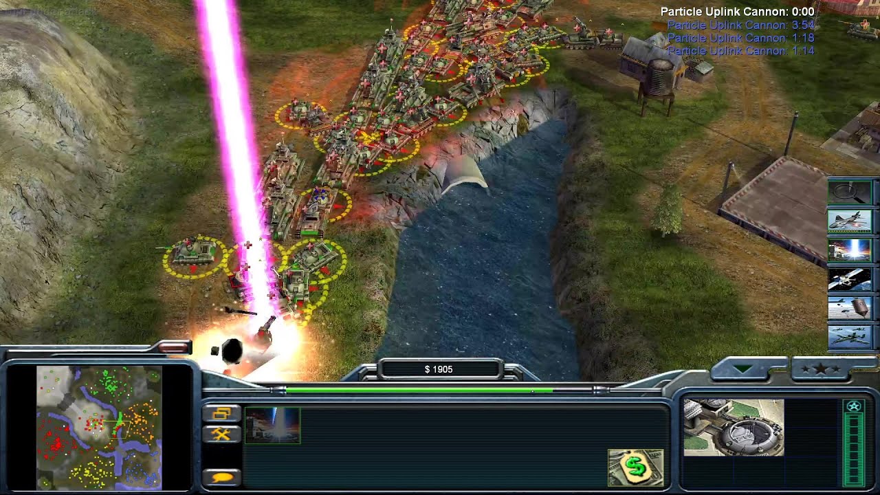 C&C Generals: Zero Hour - 1 vs. 4 - Superweapon vs. 4 Hard Tank