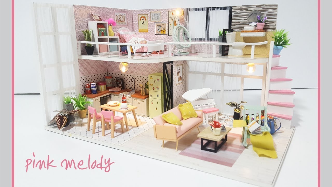 DIY Miniature Dollhouseㅣpink melody houseㅣ핑크멜로디 하우스 미니어쳐ㅣ박소소