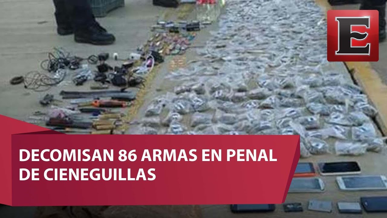Decomisan armas y droga en penal de Zacatecas