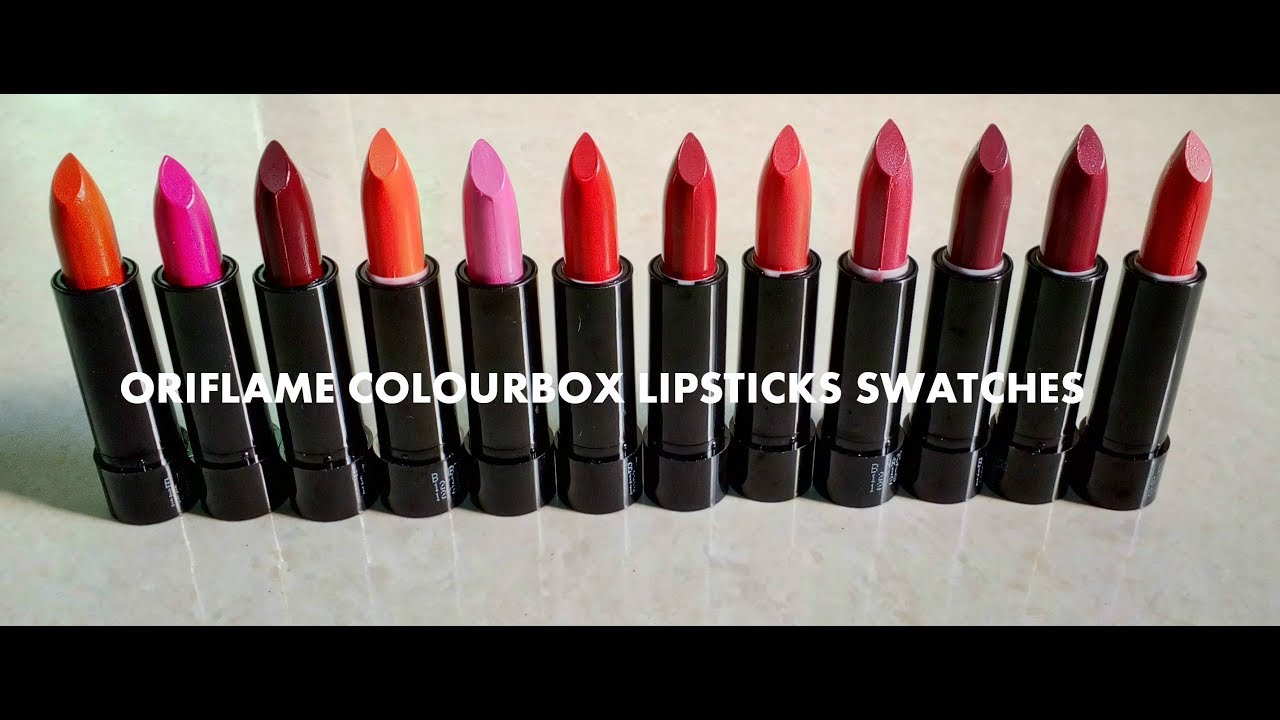 ORIFLAME COLOURBOX LIPSTICKS SWATCHES || NEW LAUNCH -  JANUARY 2018