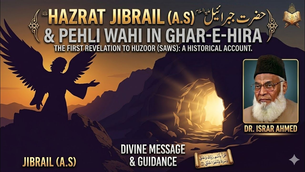 Ghar e Hira Mein Kya Hua Tha? Pehli Wahi Hazrath Jibrail AS Dr Israr Ahmed| Surah Al-Alaq Ki Ibtida